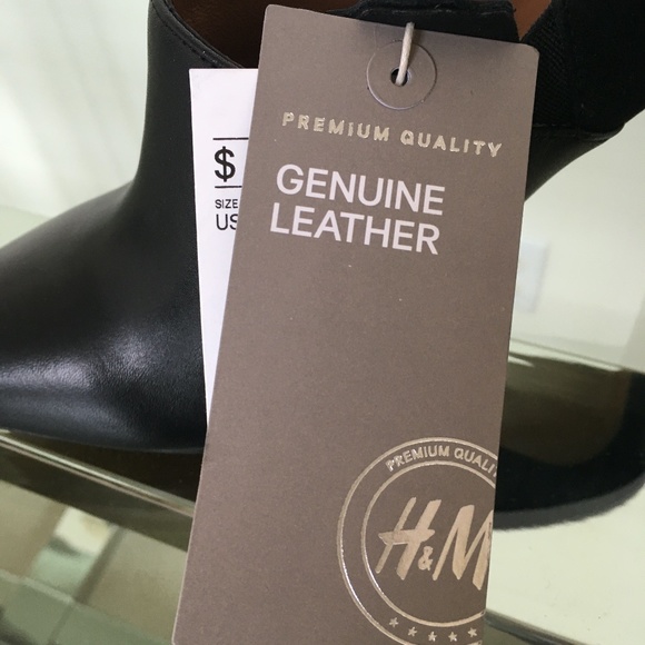 H&M Black Leather & Suede Heels Size 39 NWT - Picture 5 of 9